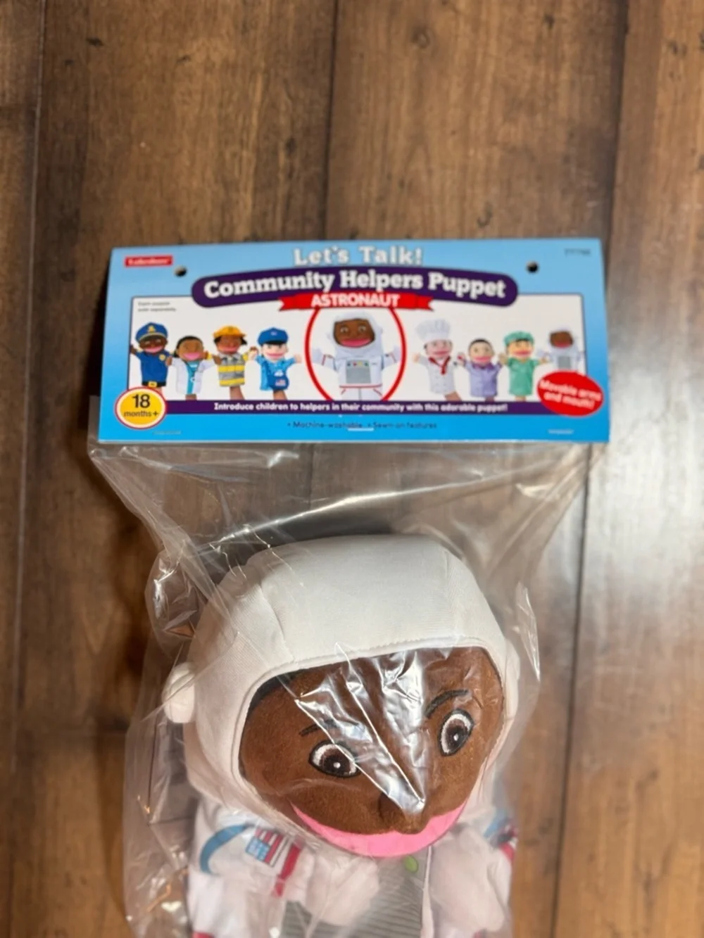 Lakeshore Community Helpers Astronaut Puppet New Sealed Plush Hand Puppet